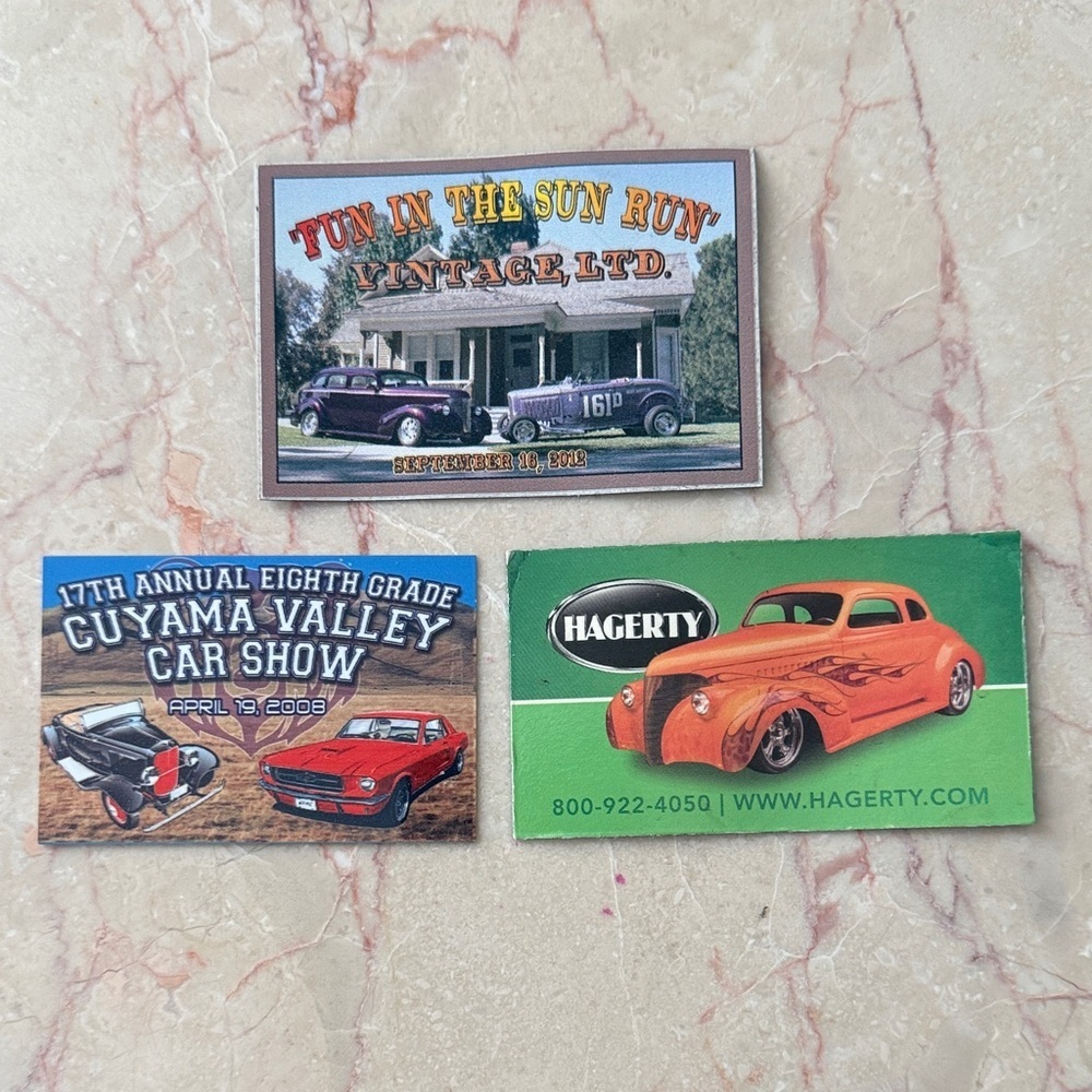 Vintage Car Show Magnets Set